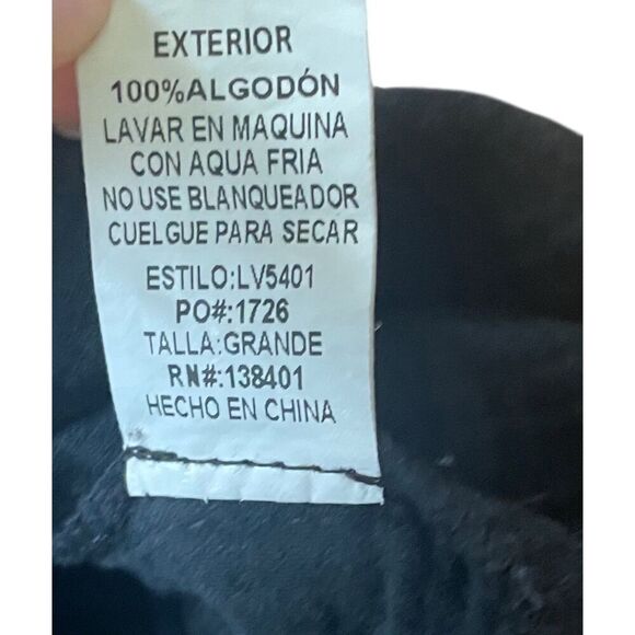 L Love Women's Black Button Down Shirt/ Dress/ Tunic Large Textured Two Pockets - Picture 7 of 10